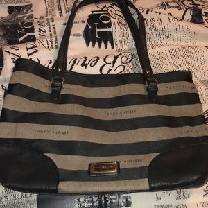 Never used Tommy hilfiger striped black bag